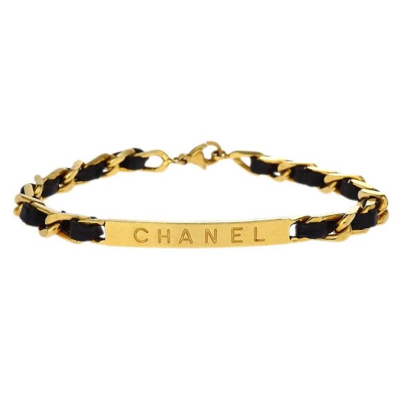 Chanel Bracelet Gold Black 96P - Picture 1 of 4